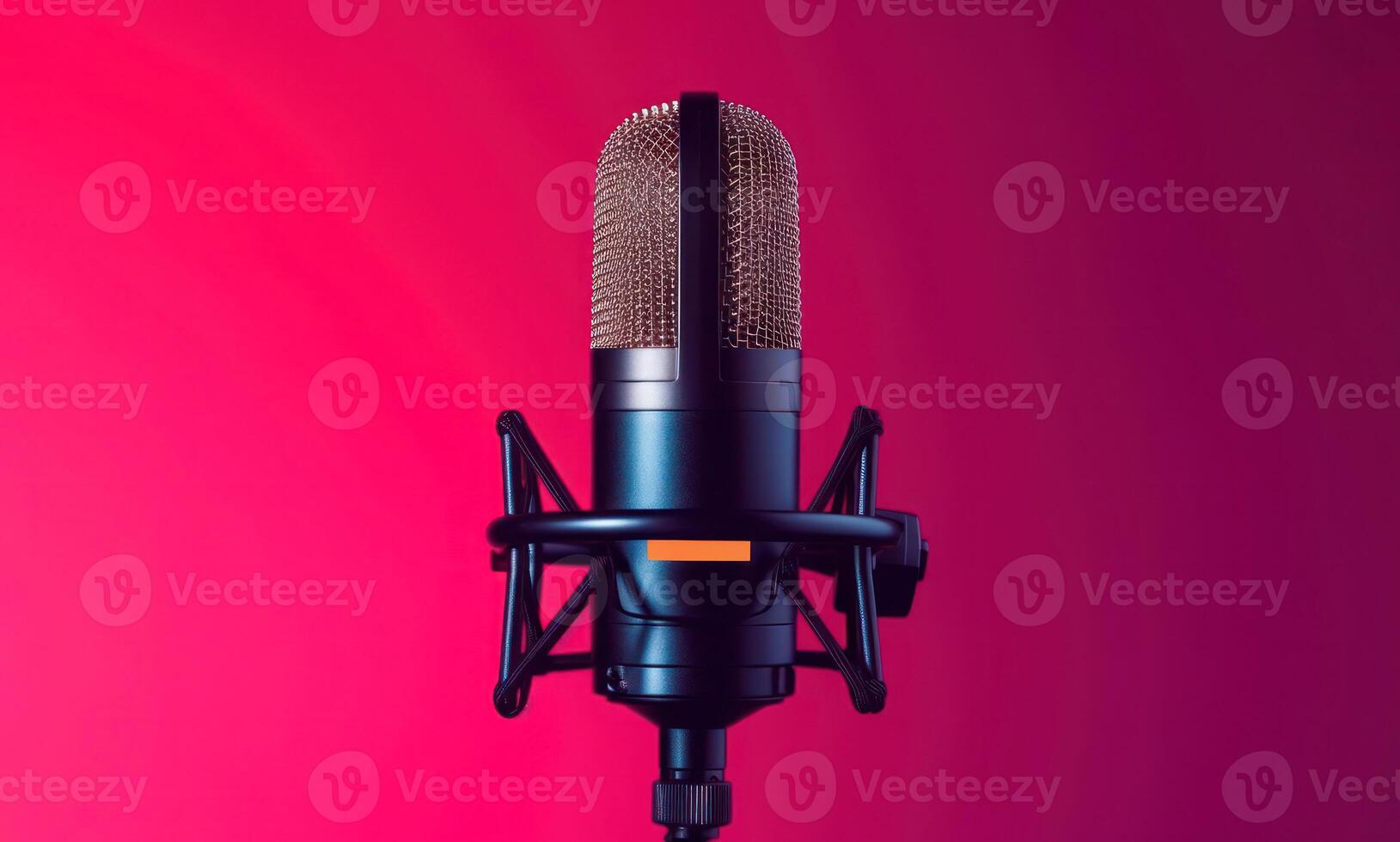 Studio Podcast Microphone on Gradient Red Background photo