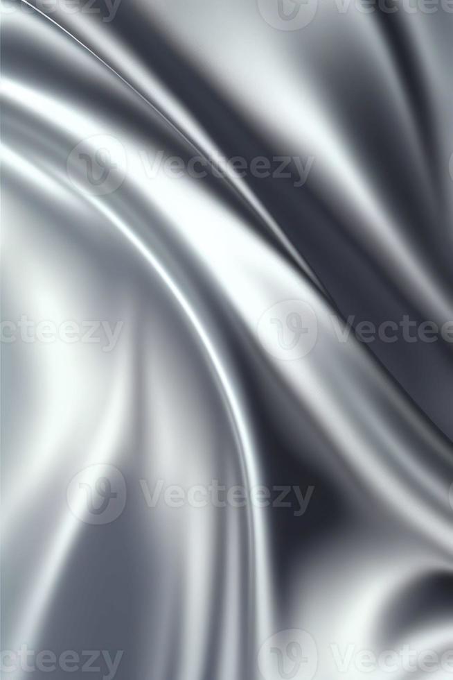 Silver silk wavy fabric background photo