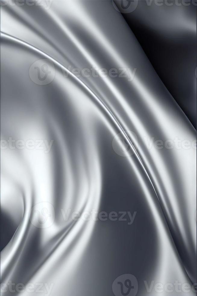 Silver silk wavy fabric background photo