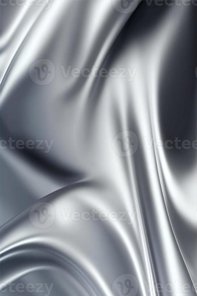Silver silk wavy fabric background photo