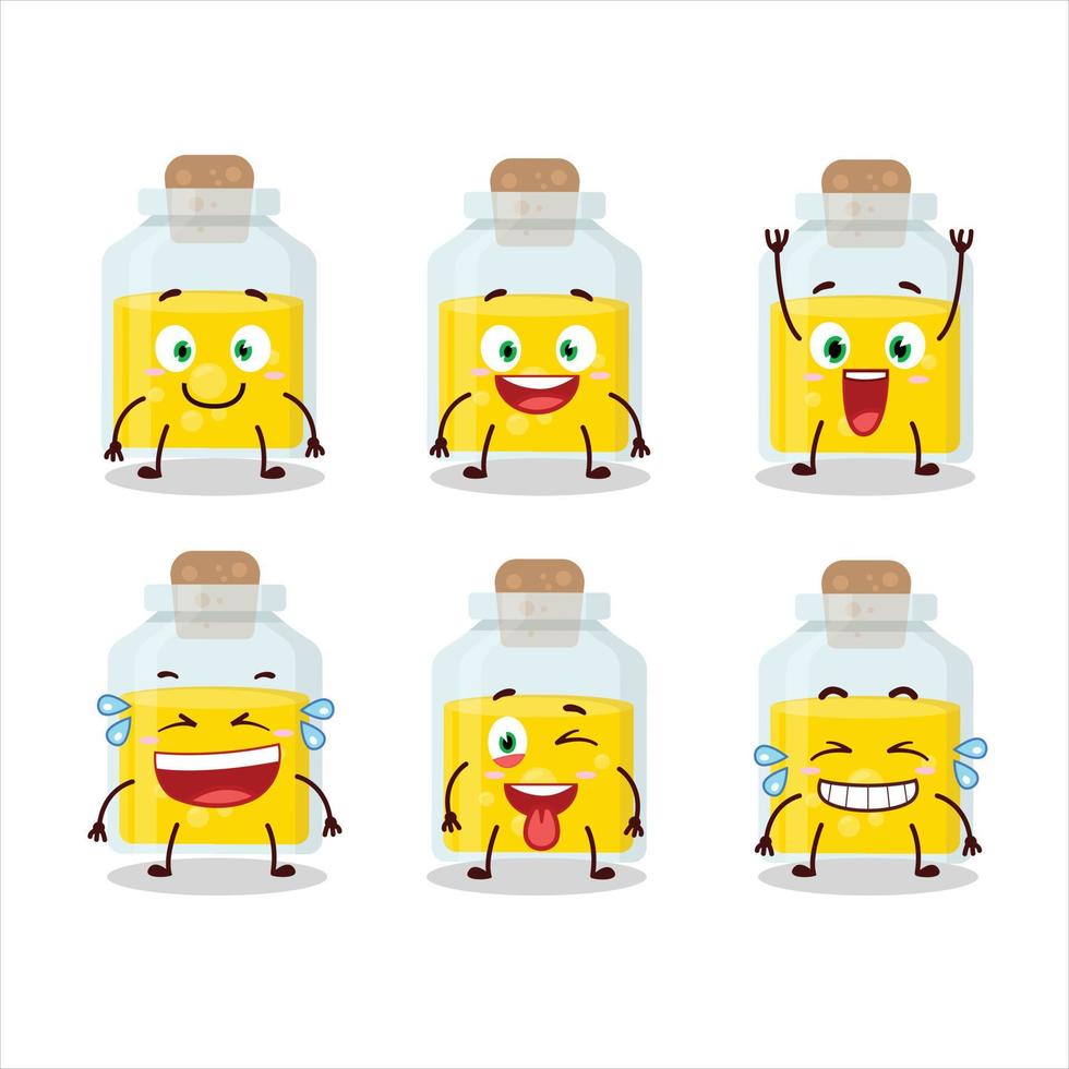 Cartoon character of yellow potion with smile expression vector