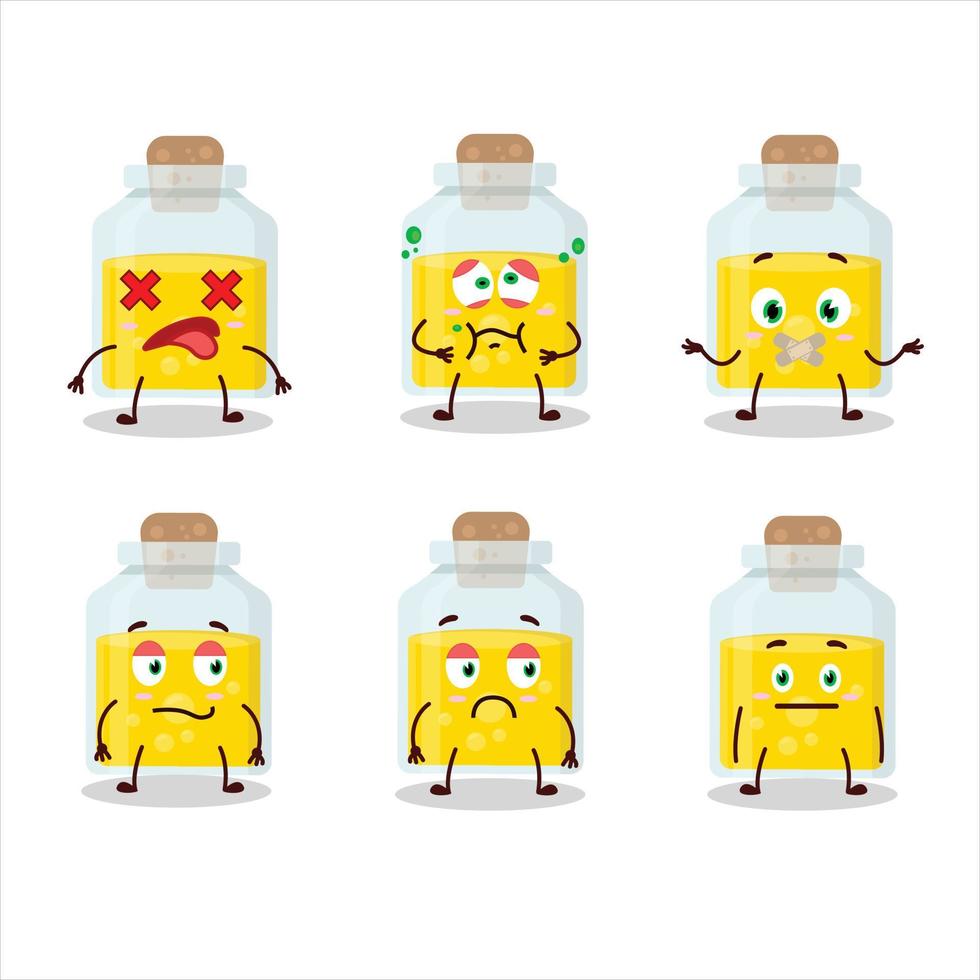 Yellow potion cartoon character with nope expression vector