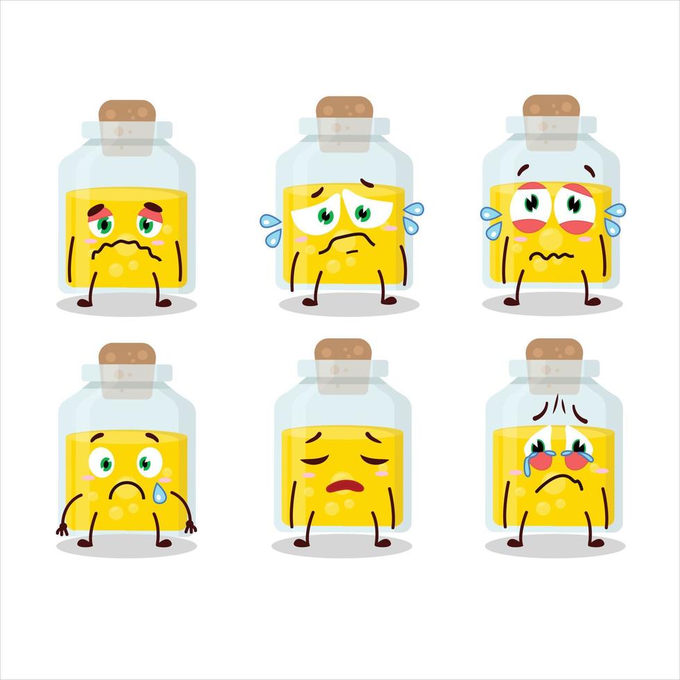Yellow potion cartoon character with sad expression vector