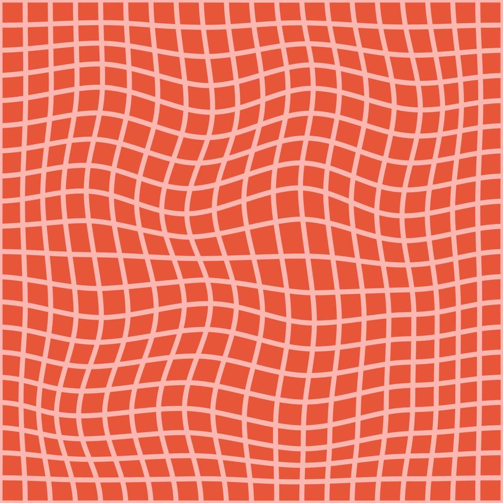 Minimal abstract wavy linear seamless pattern. Pink and red colors. Geometric vector print