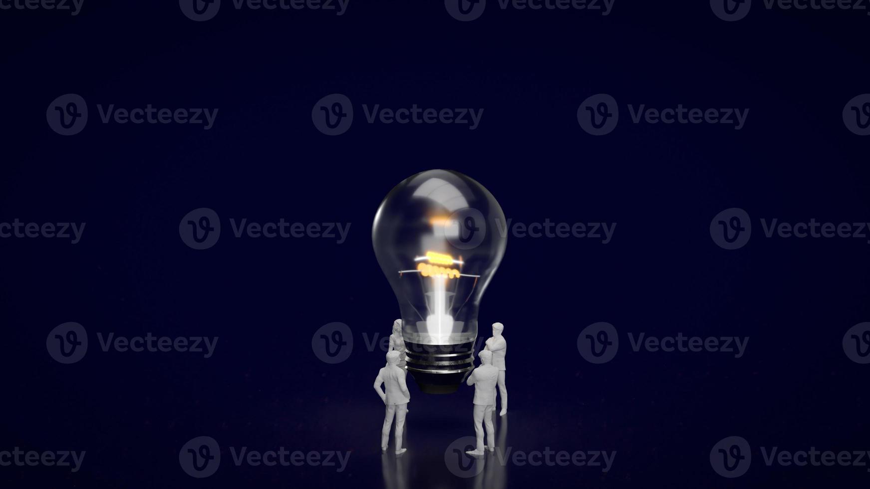 light bulb and business man 3d rendering photo