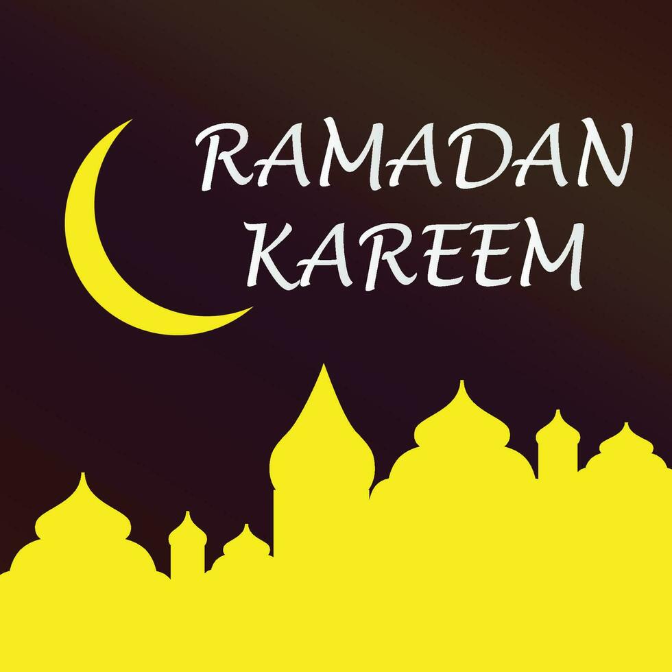 Ramadan Kareem Islamic greeting card background vector illustration. The holy month of the Muslim community.