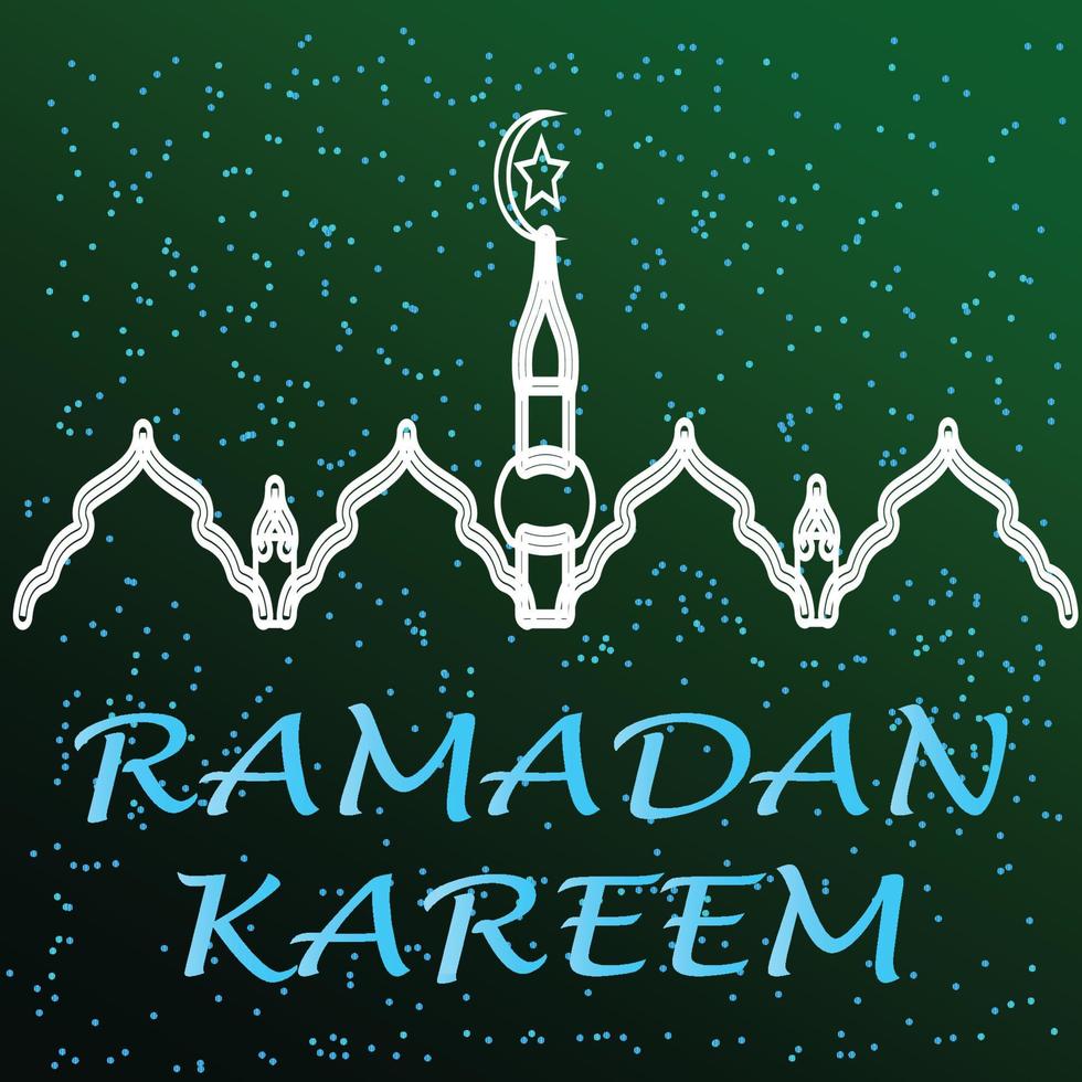 Ramadan Kareem Islamic greeting card background vector illustration. The holy month of the Muslim community.