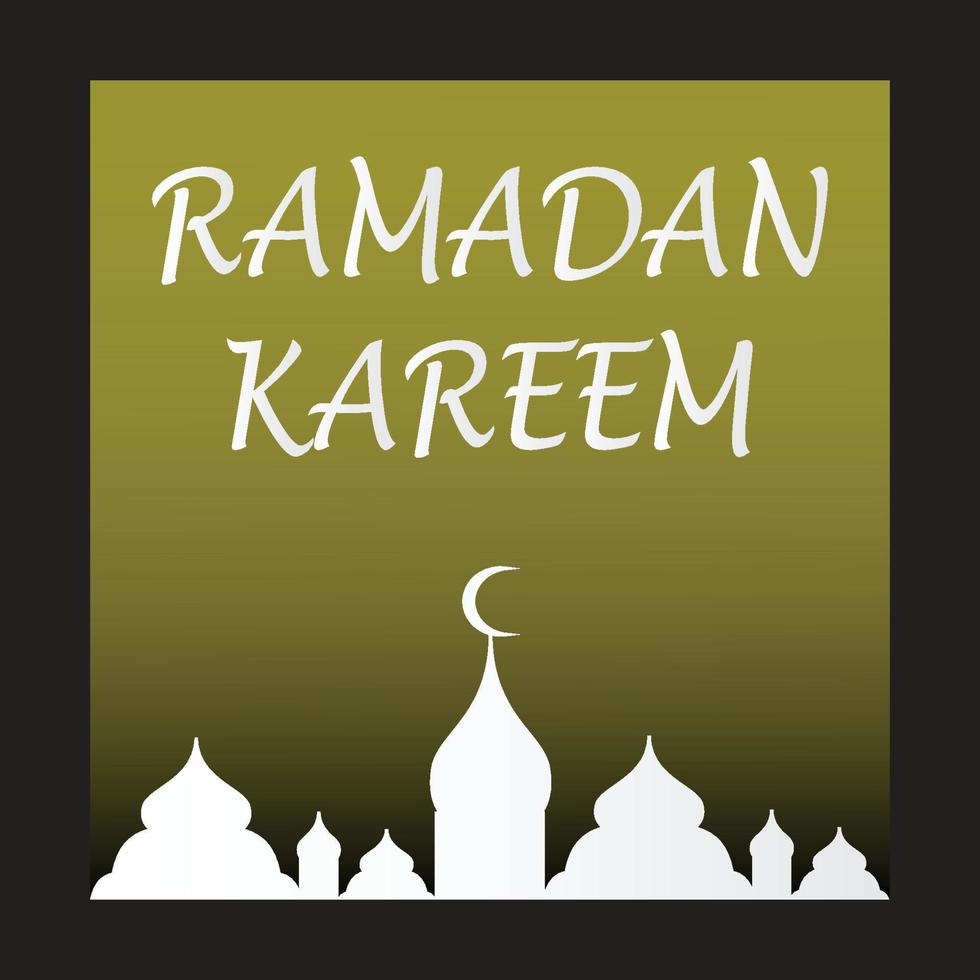 Ramadan Kareem Islamic greeting card background vector illustration. The holy month of the Muslim community.
