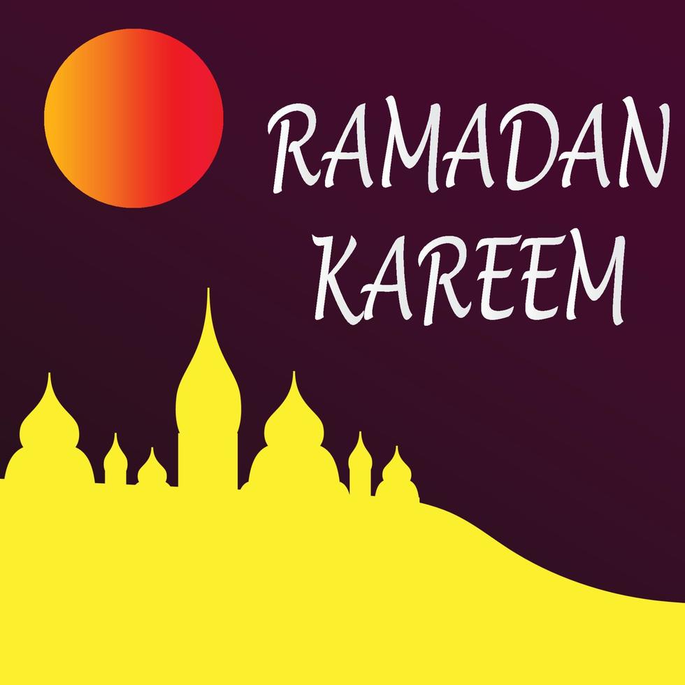 Ramadan Kareem Islamic greeting card background vector illustration. The holy month of the Muslim community.