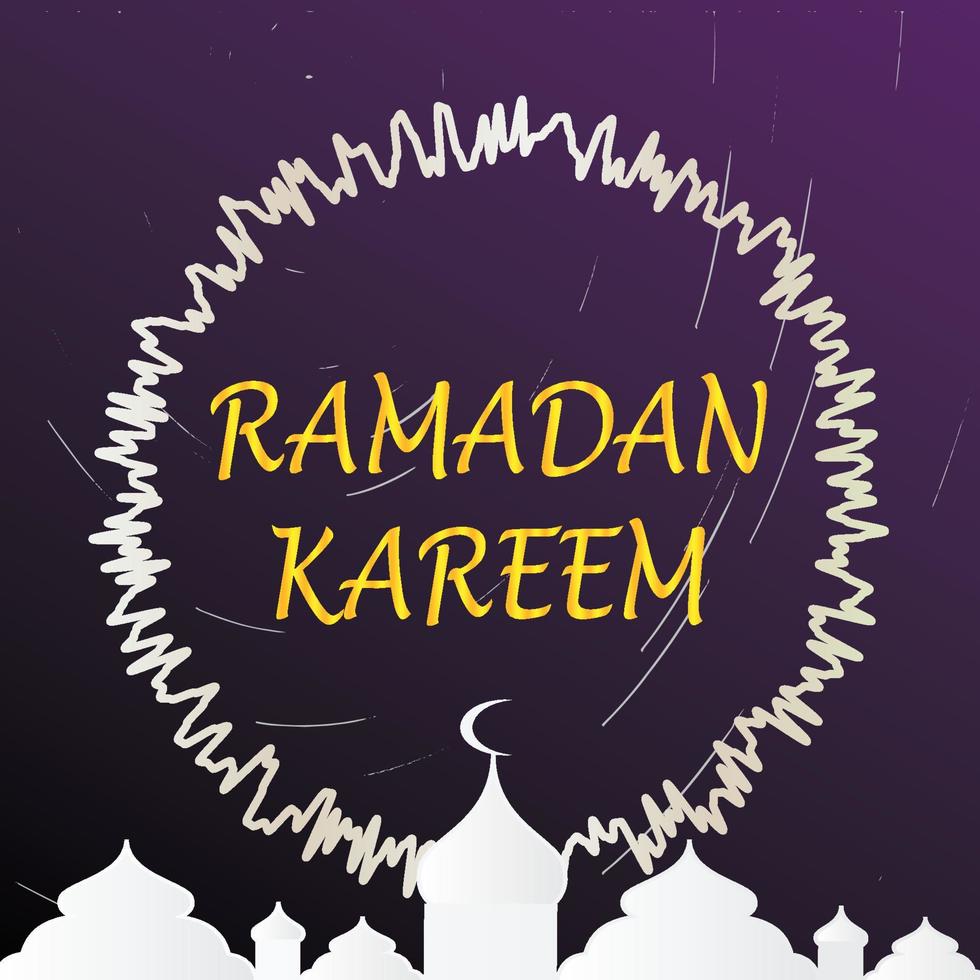 Ramadan Kareem Islamic greeting card background vector illustration. The holy month of the Muslim community.