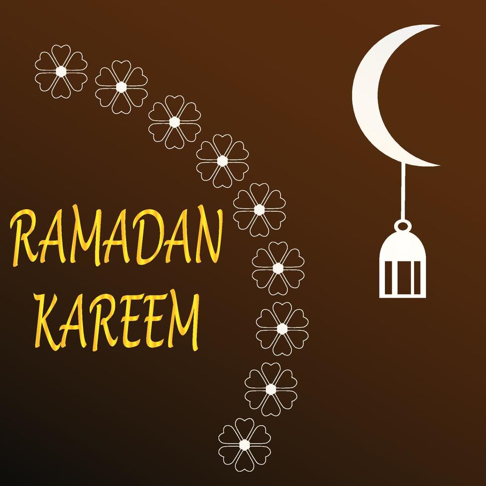 Ramadan Kareem Islamic greeting card background vector illustration. The holy month of the Muslim community.