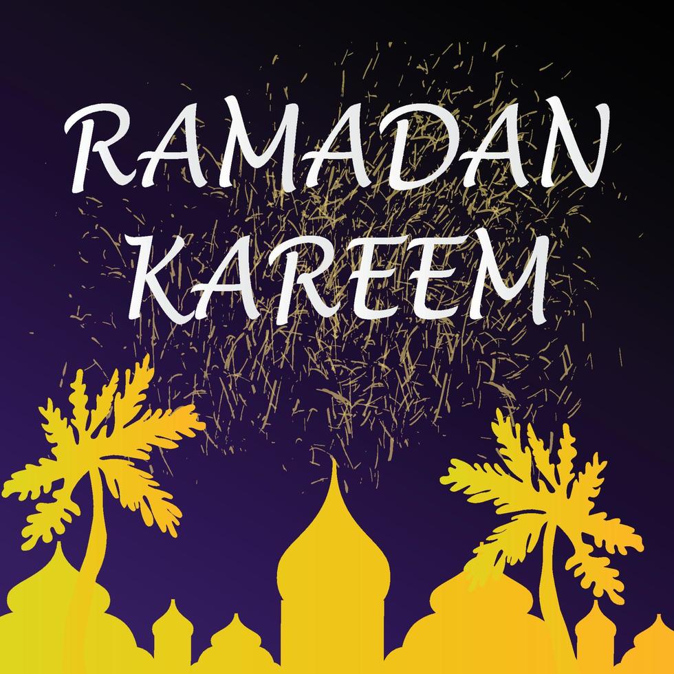 Ramadan Kareem Islamic greeting card background vector illustration. The holy month of the Muslim community.