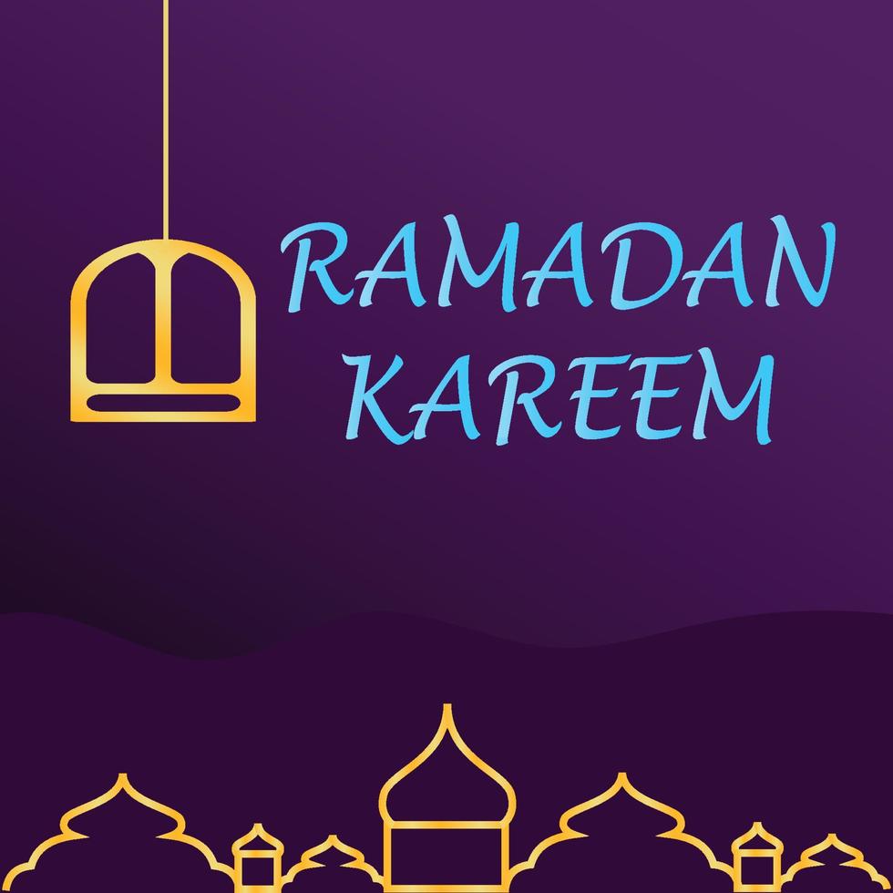 Ramadan Kareem Islamic greeting card background vector illustration. The holy month of the Muslim community.