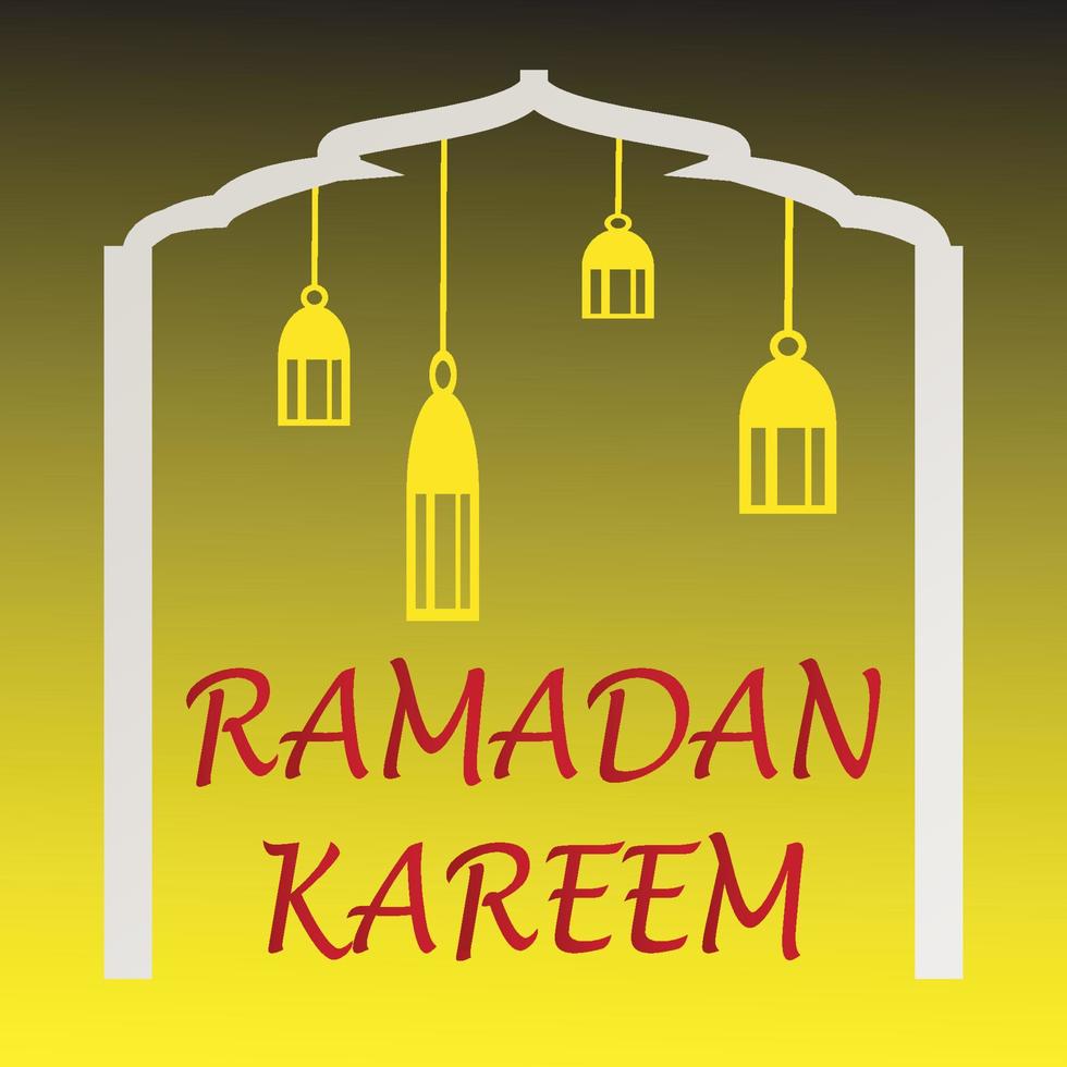 Ramadan Kareem Islamic greeting card background vector illustration. The holy month of the Muslim community.