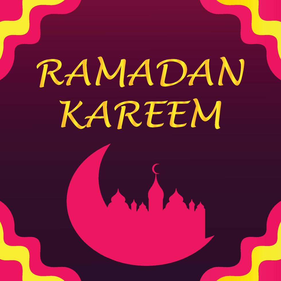 Ramadan Kareem Islamic greeting card background vector illustration. The holy month of the Muslim community.