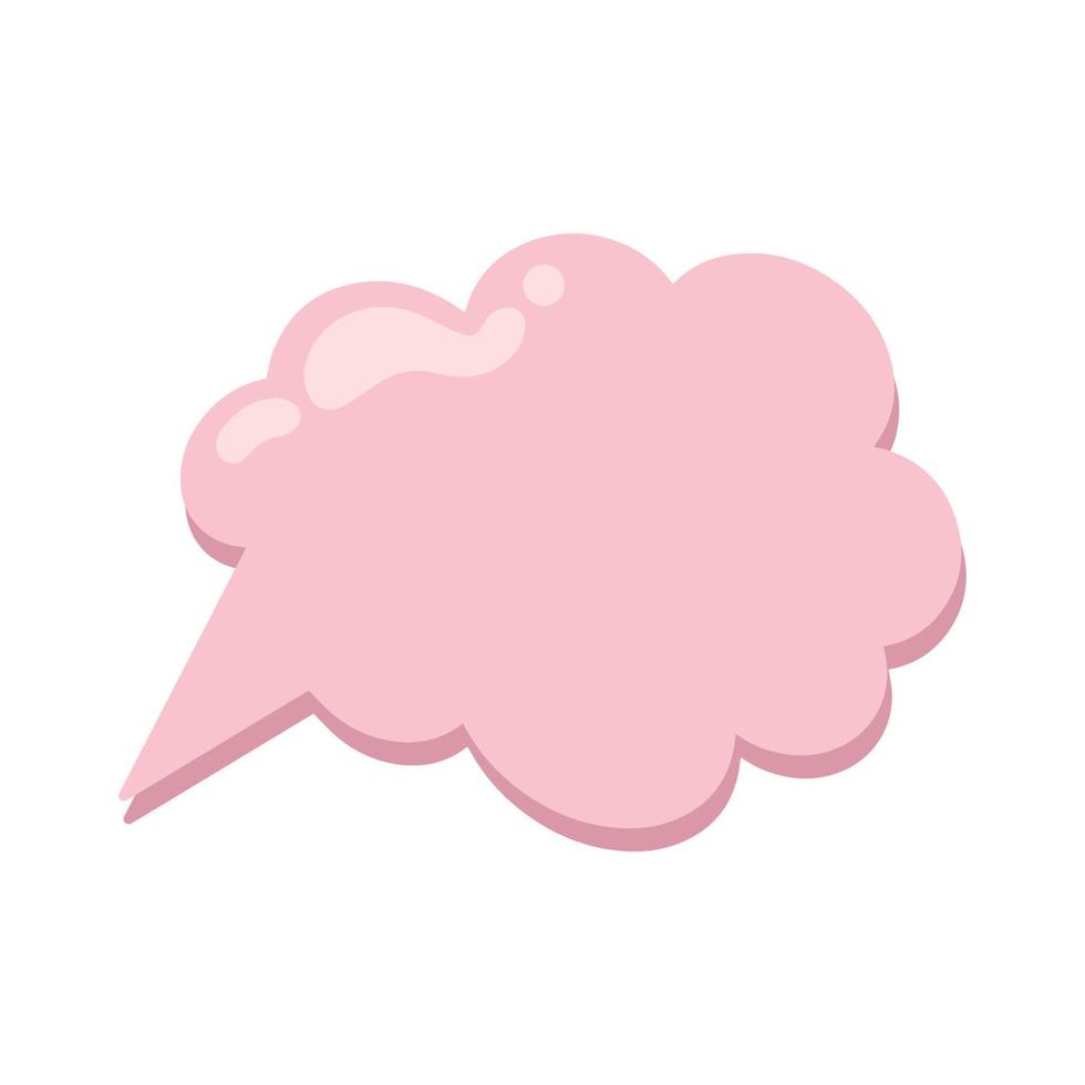 Pink cloud-message. Pop-up message bubbles. Isolated vector message clouds. Cute pink message cloud.