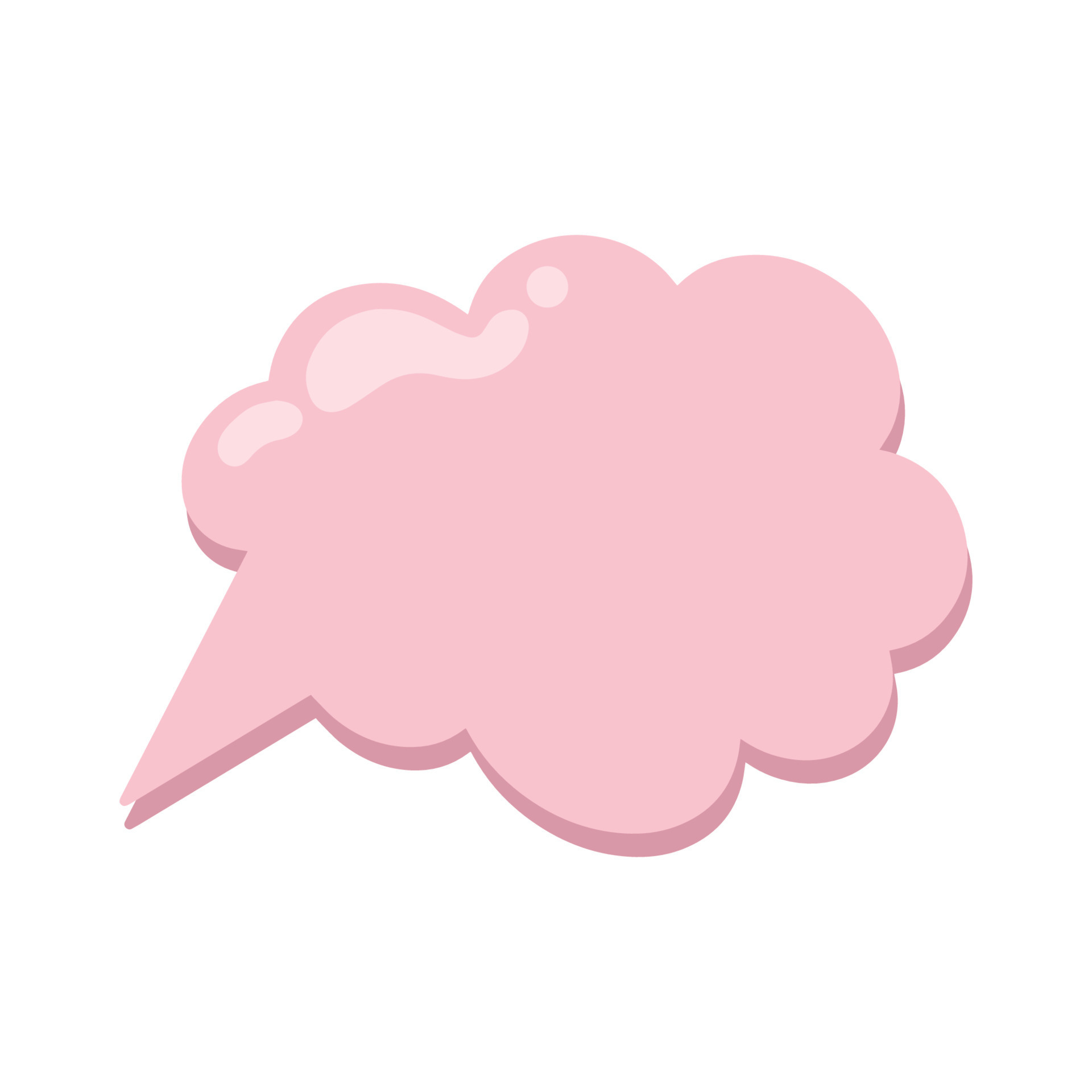 Pink cloudmessage. Popup message bubbles. Isolated vector message