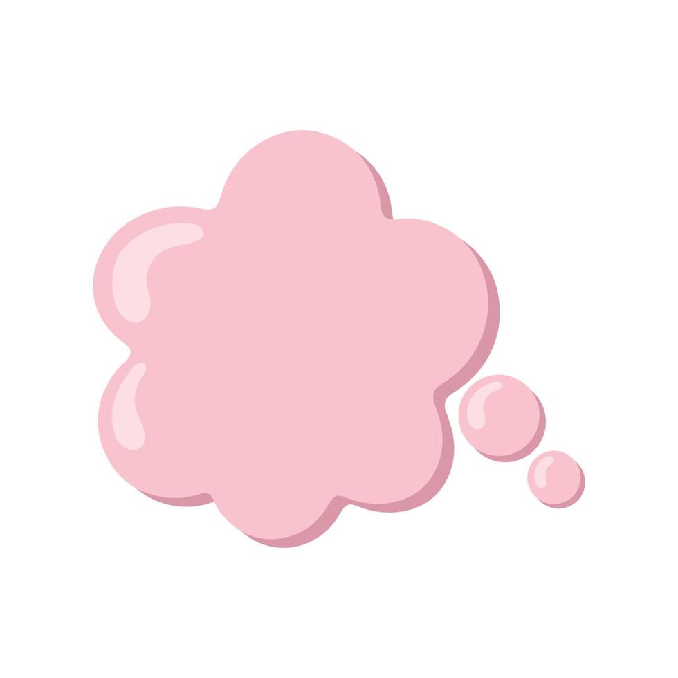 Pink cloud-message. Pop-up message bubbles. Isolated vector message clouds. Cute pink message cloud.