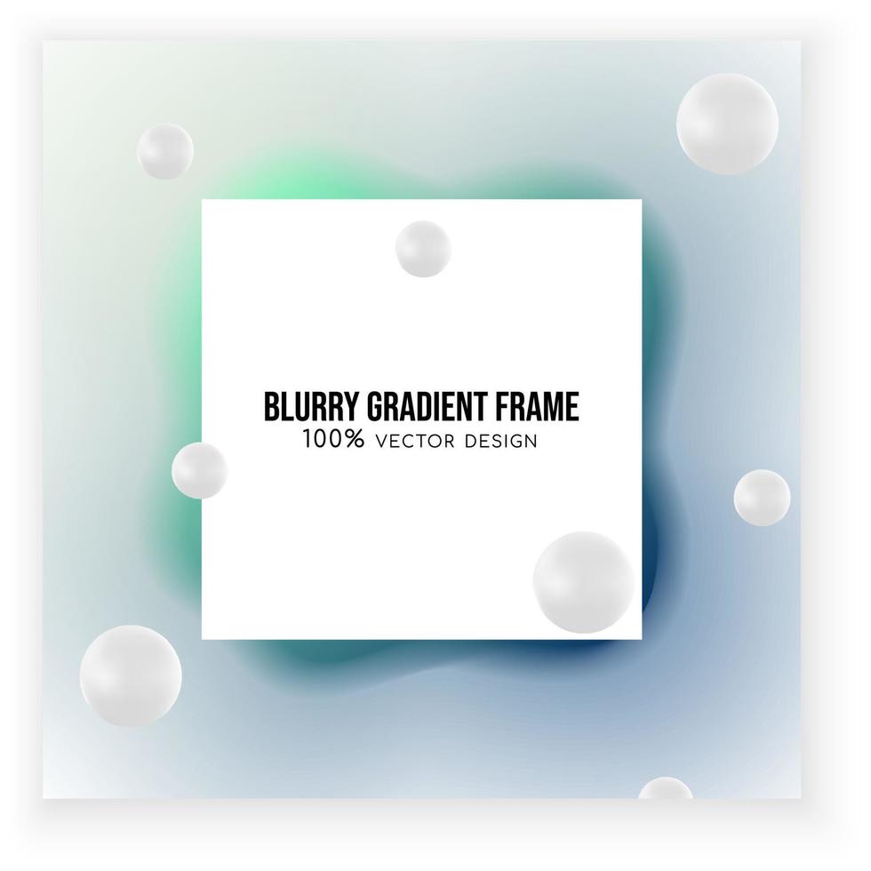 Trendy blurry gradient frame square design vector