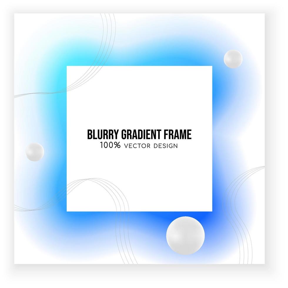 Trendy blurry gradient frame square design vector