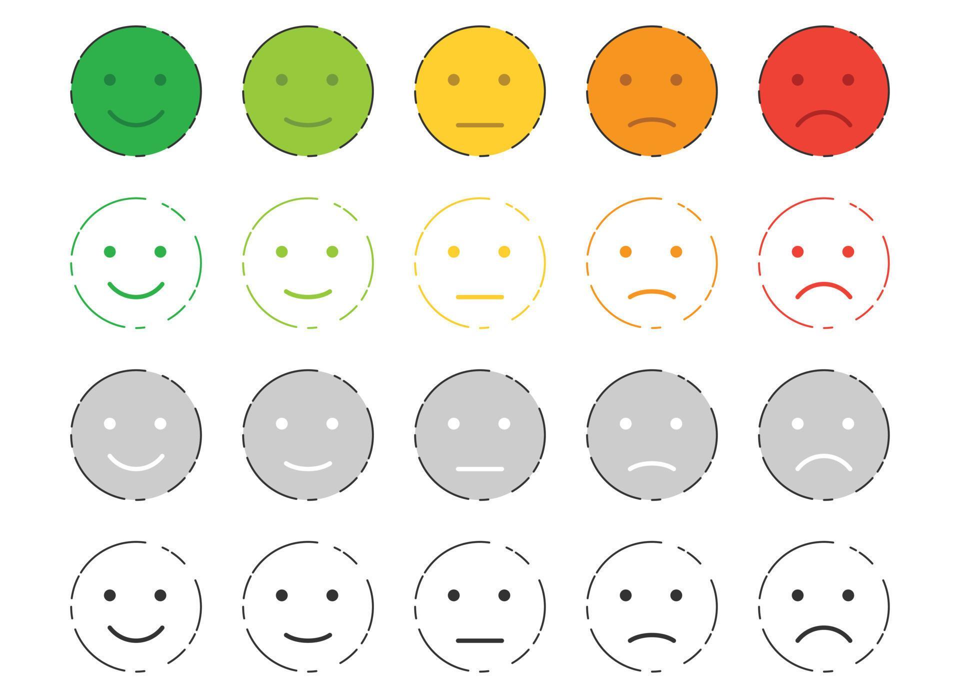 Emoji feedback rating. Customers review vector collection 22348379 ...