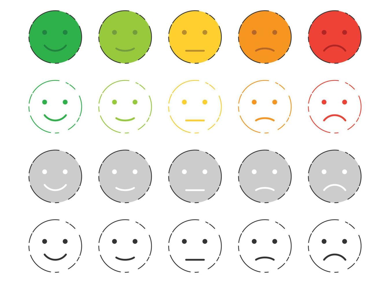 Emoji feedback rating.  Customers review vector collection
