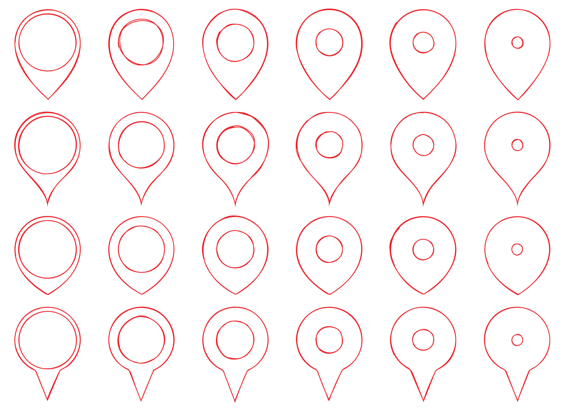 Hand drawn map pointer pin vector set 22348418 Vector Art at Vecteezy