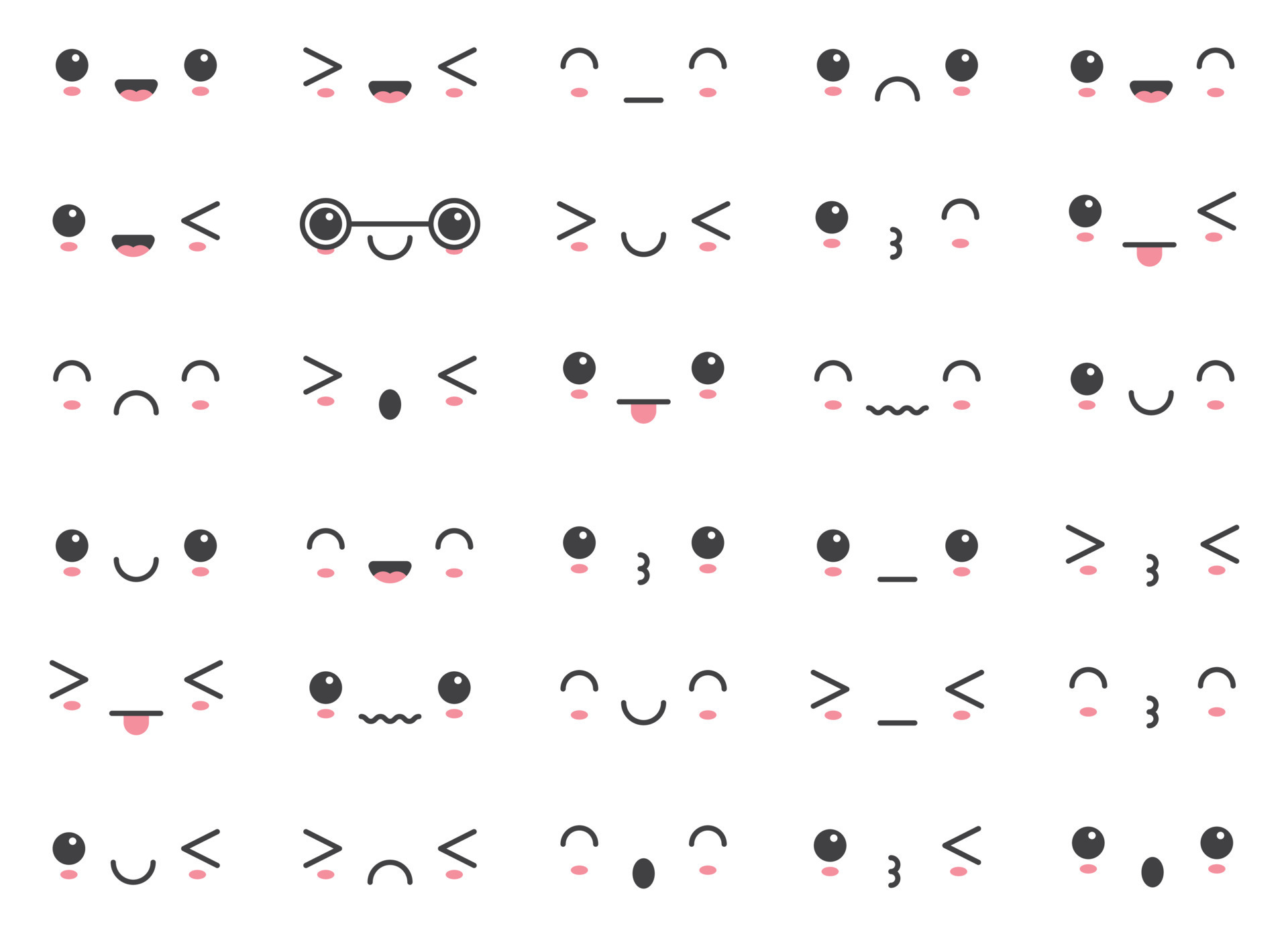 Cartoon emoji faces with different mood vector illustration collection ...