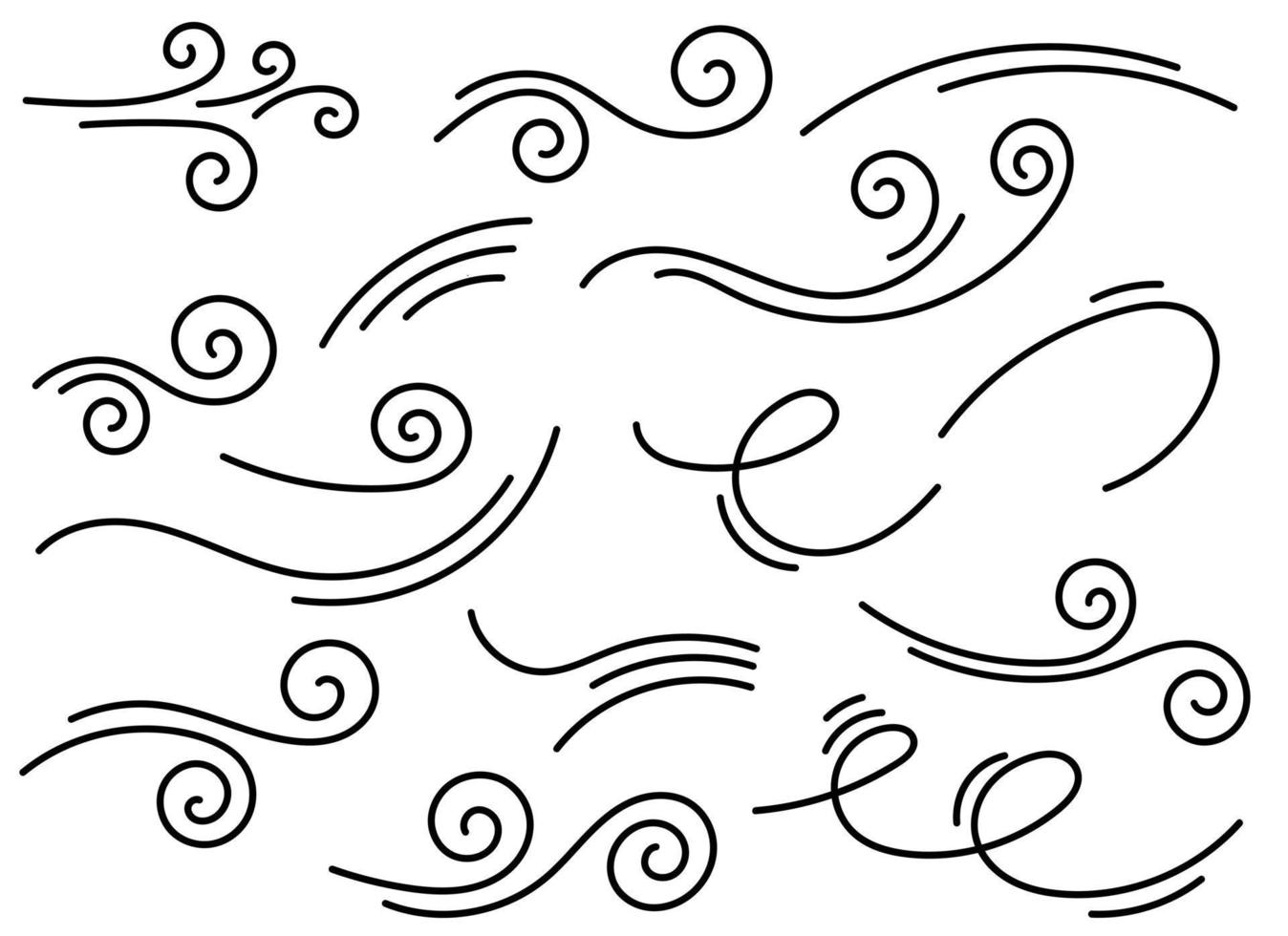 Hand drawn doodle wind blow clip art vector
