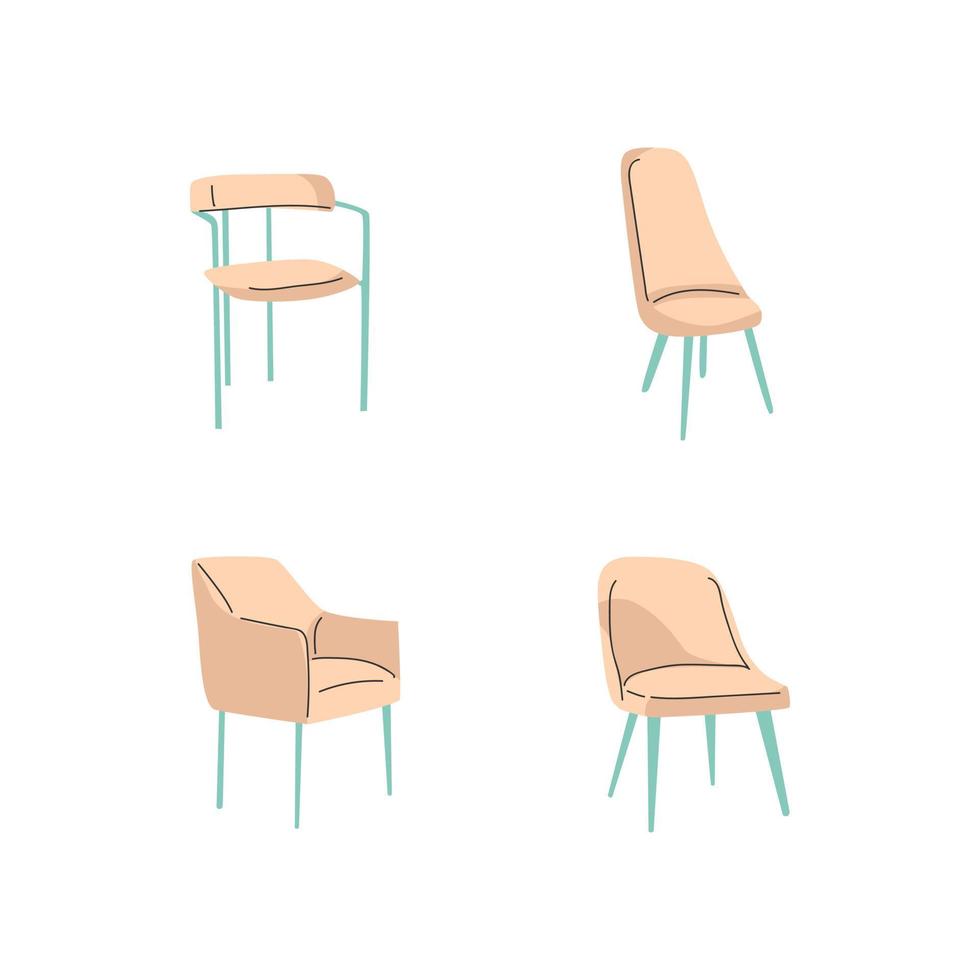 vector illustration of a set of chairs with a minimalistic design