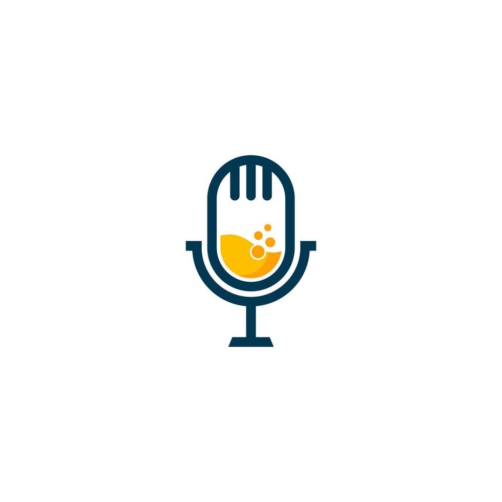 microphone logo with a microphone on it vector