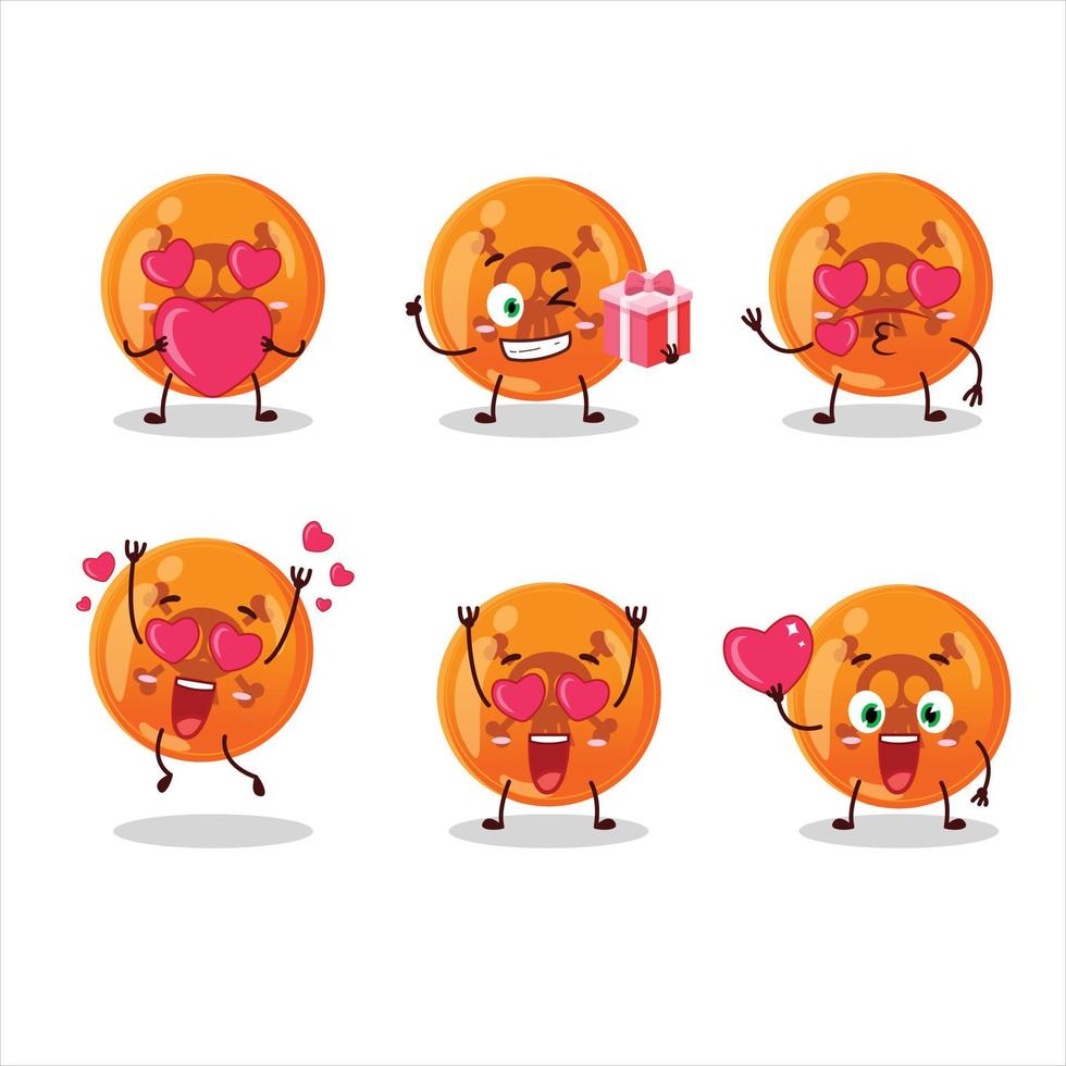 Víspera de Todos los Santos peligroso dibujos animados personaje con amor linda emoticon vector