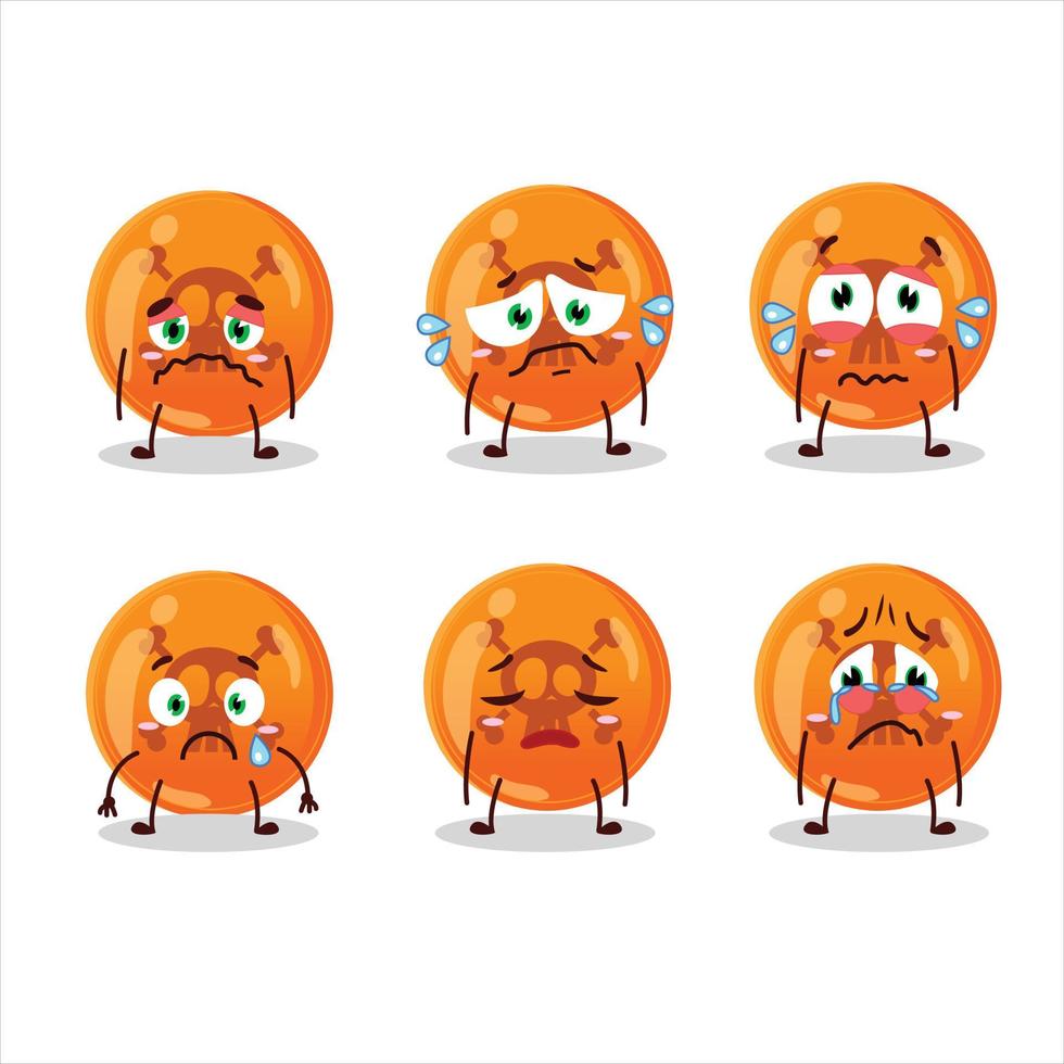 Halloween dangerous cartoon character with sad expression vector