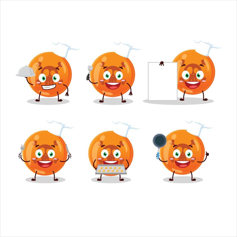 Cartoon character of halloween dangerous with various chef emoticons vector