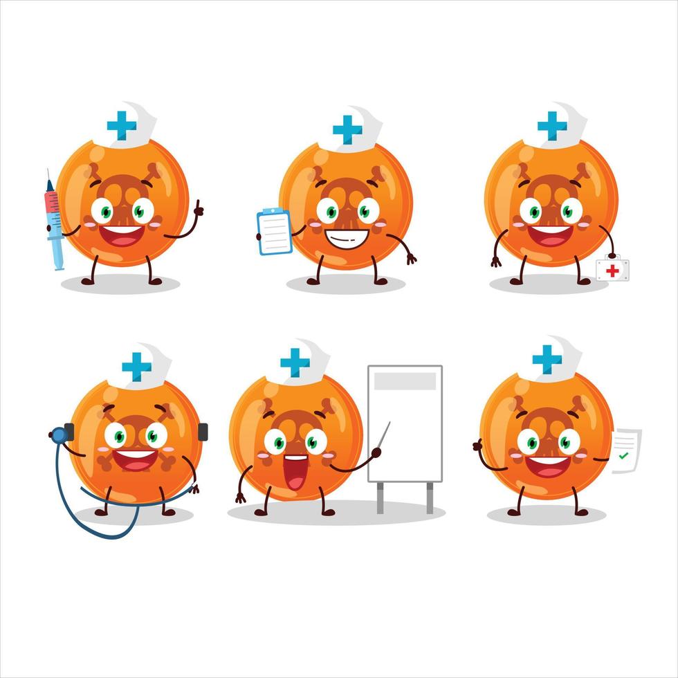 Doctor profession emoticon with halloween dangerous cartoon character vector