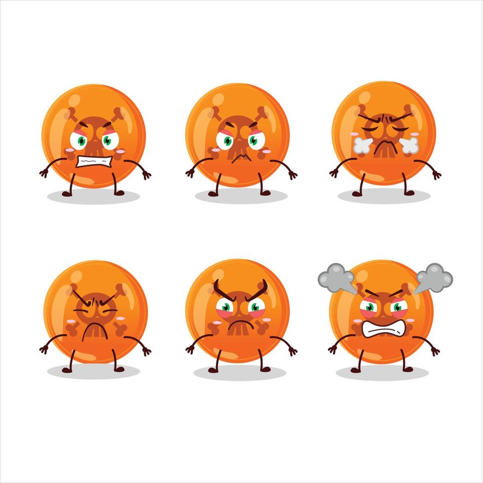 Halloween dangerous cartoon character with various angry expressions vector