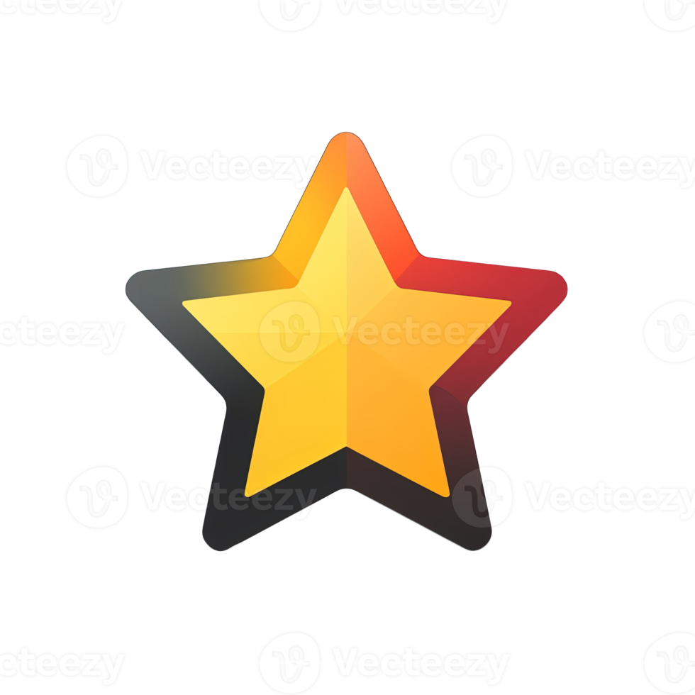 Star icon, vector illustration. Flat design style with long shadow png