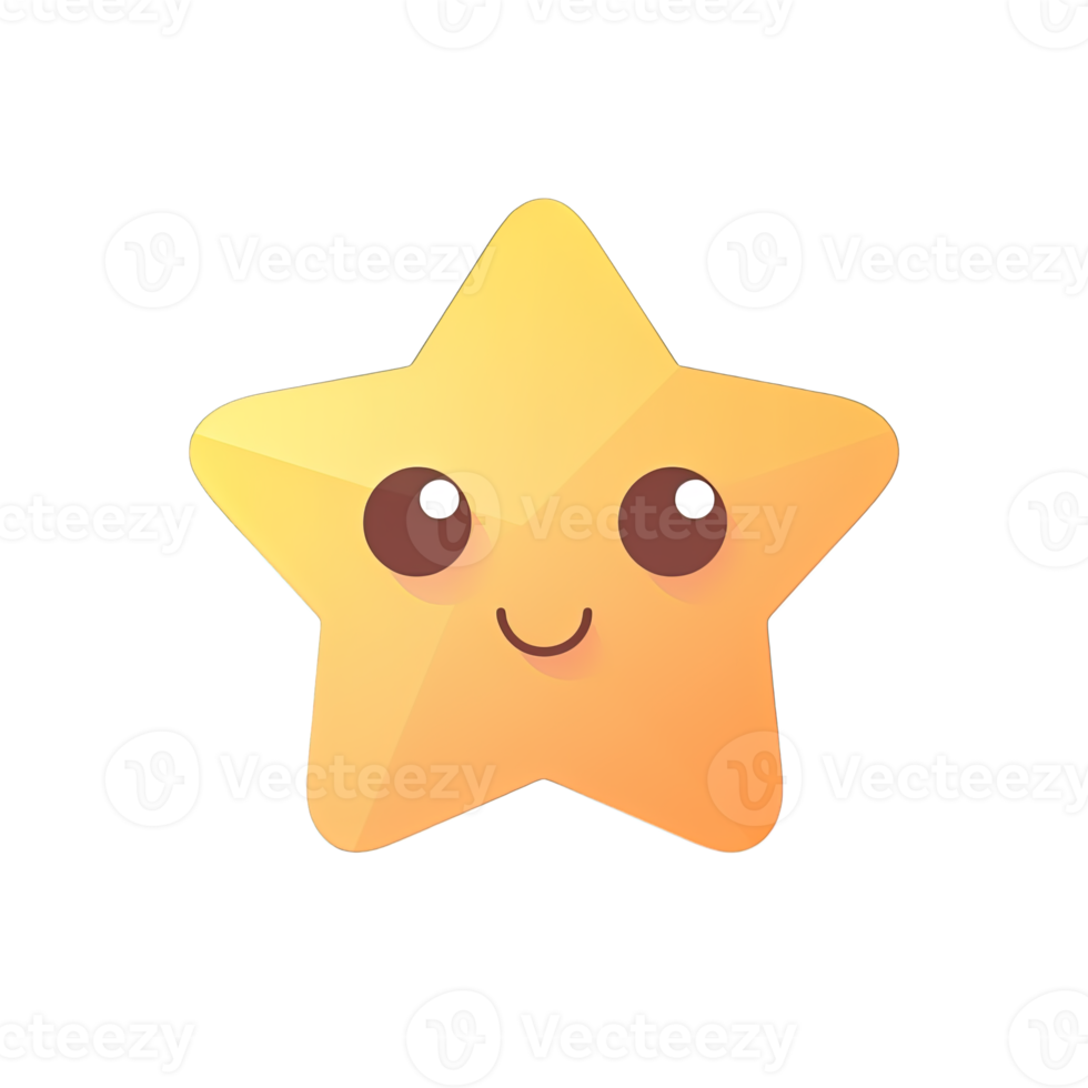 Cute star emoticon, vector illustration on a white background png