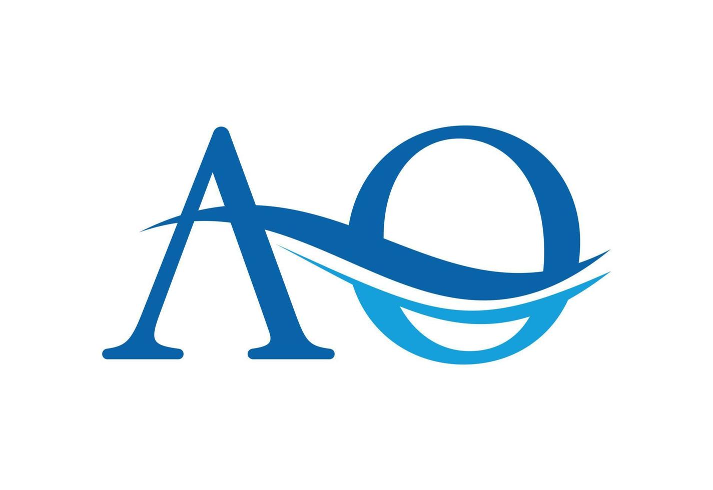 Initial AO Letter logo design, Vector design concept