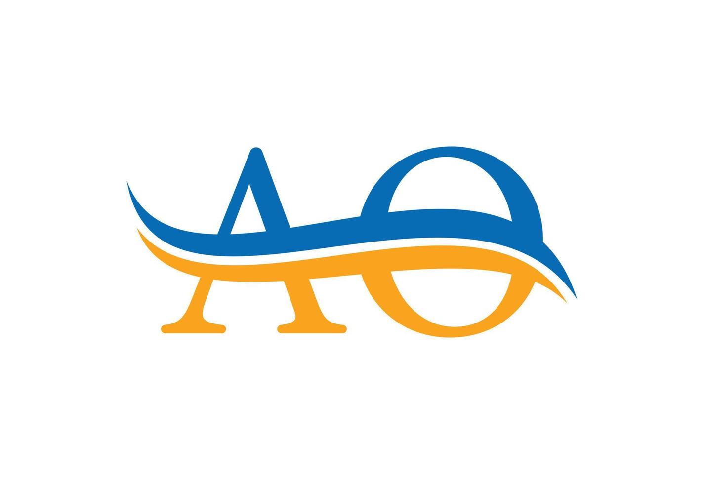 Initial AO Letter logo design, Vector design concept