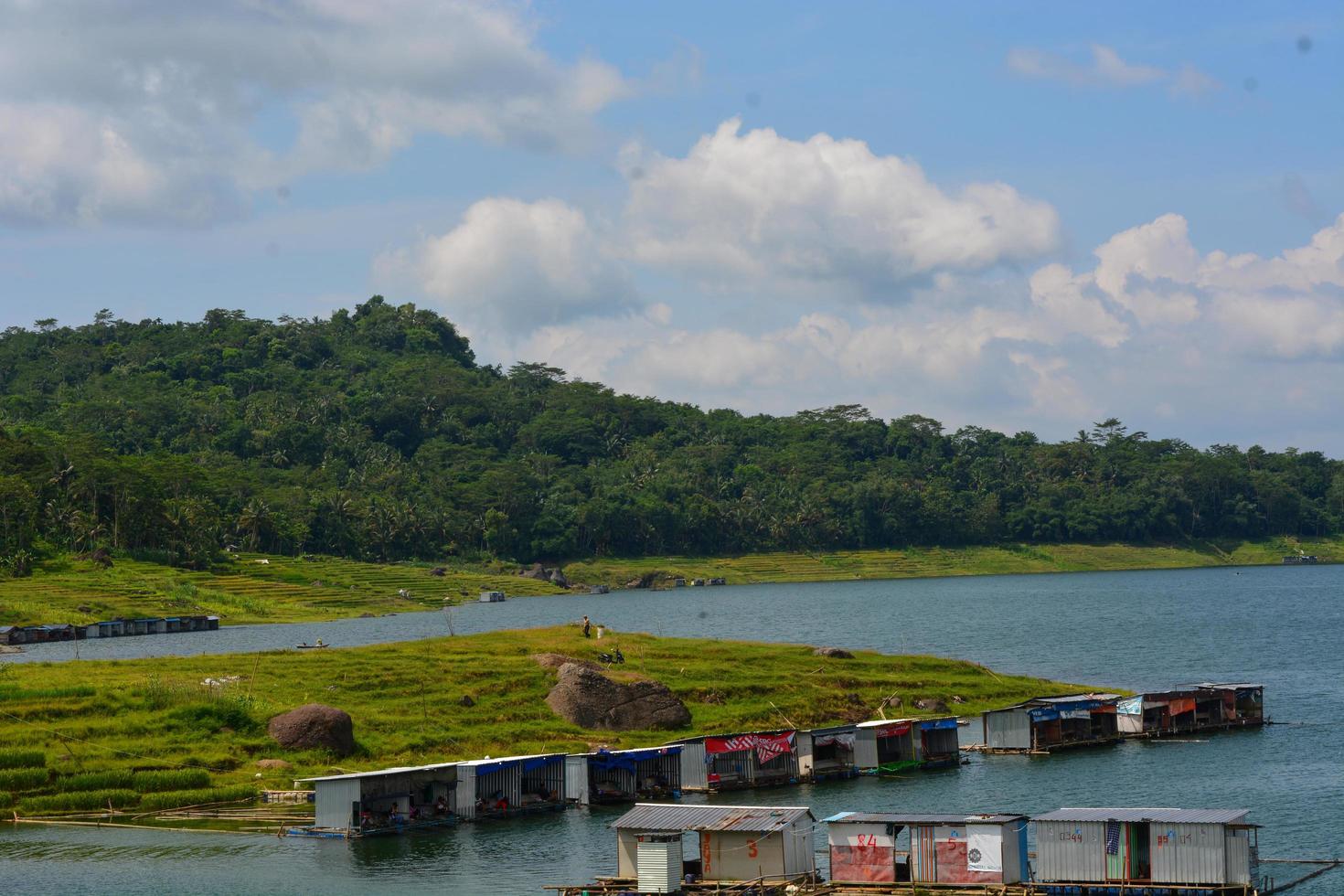 Photo of a reservoir with a freshwater fish farming pond 22349500 Stock