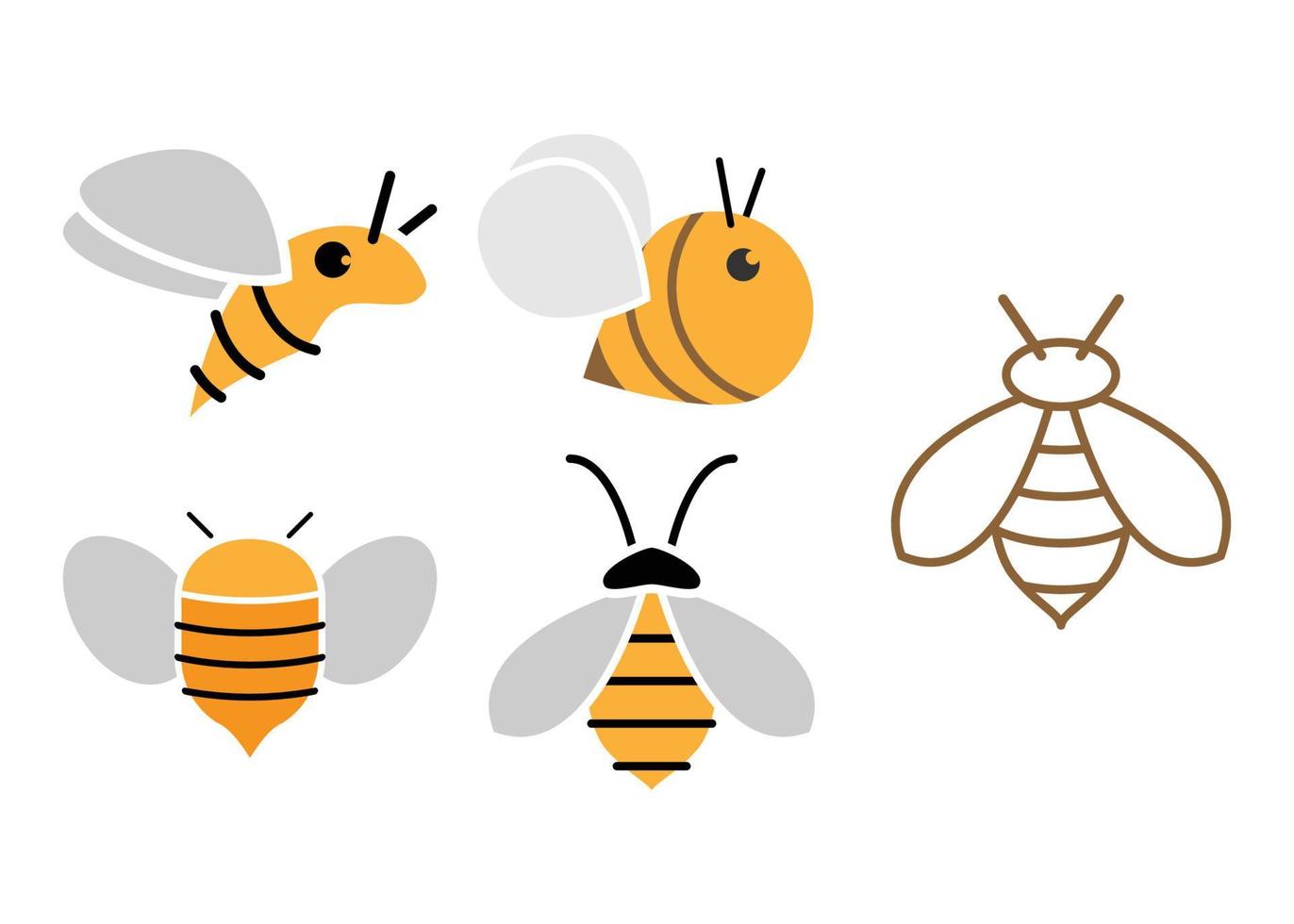 abeja logo icono diseño modelo ilustración aislado vector