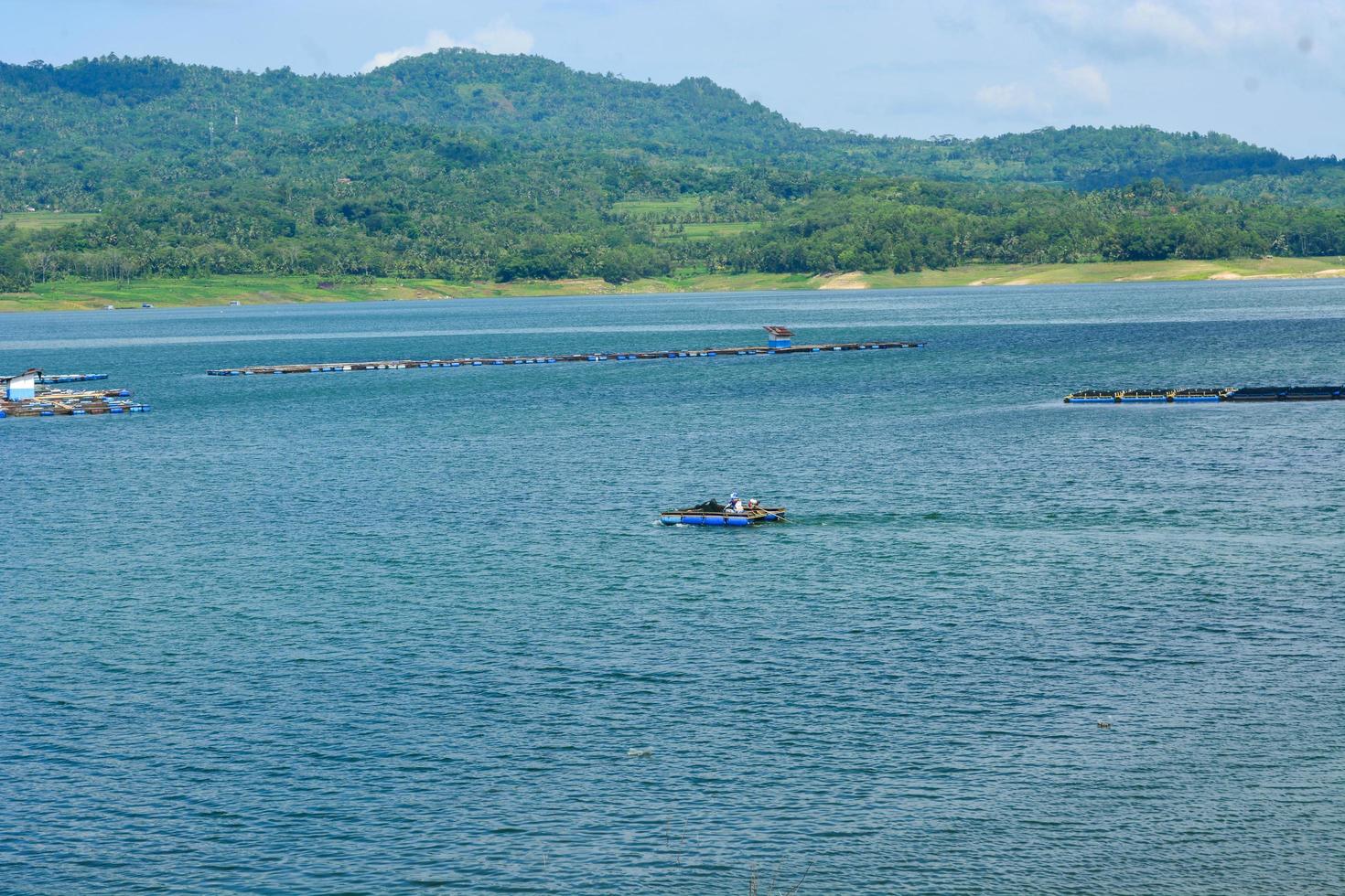 Photo of a reservoir with a freshwater fish farming pond 22349991 Stock