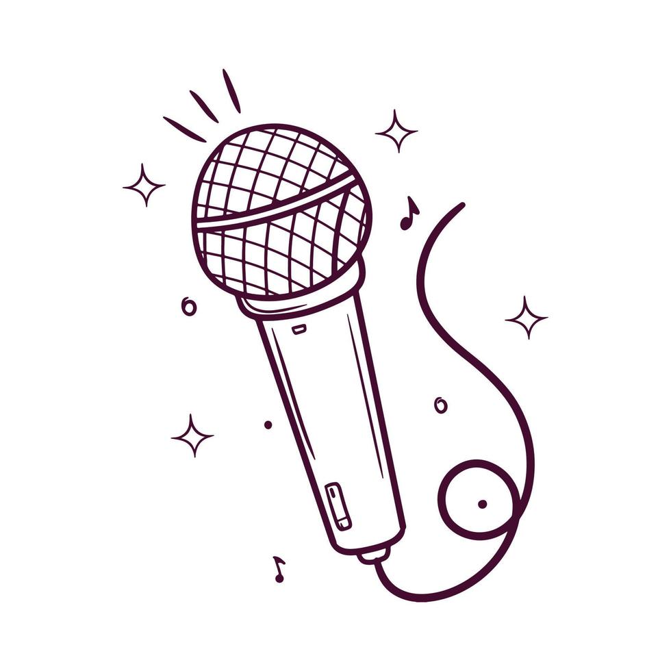 microphone. Hand Drawn Vector Illustration