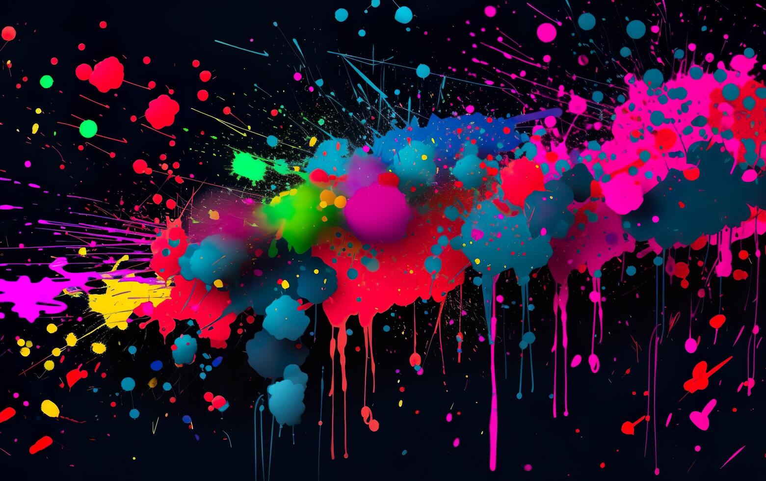 Background of multicolored neon paint splashes, photo