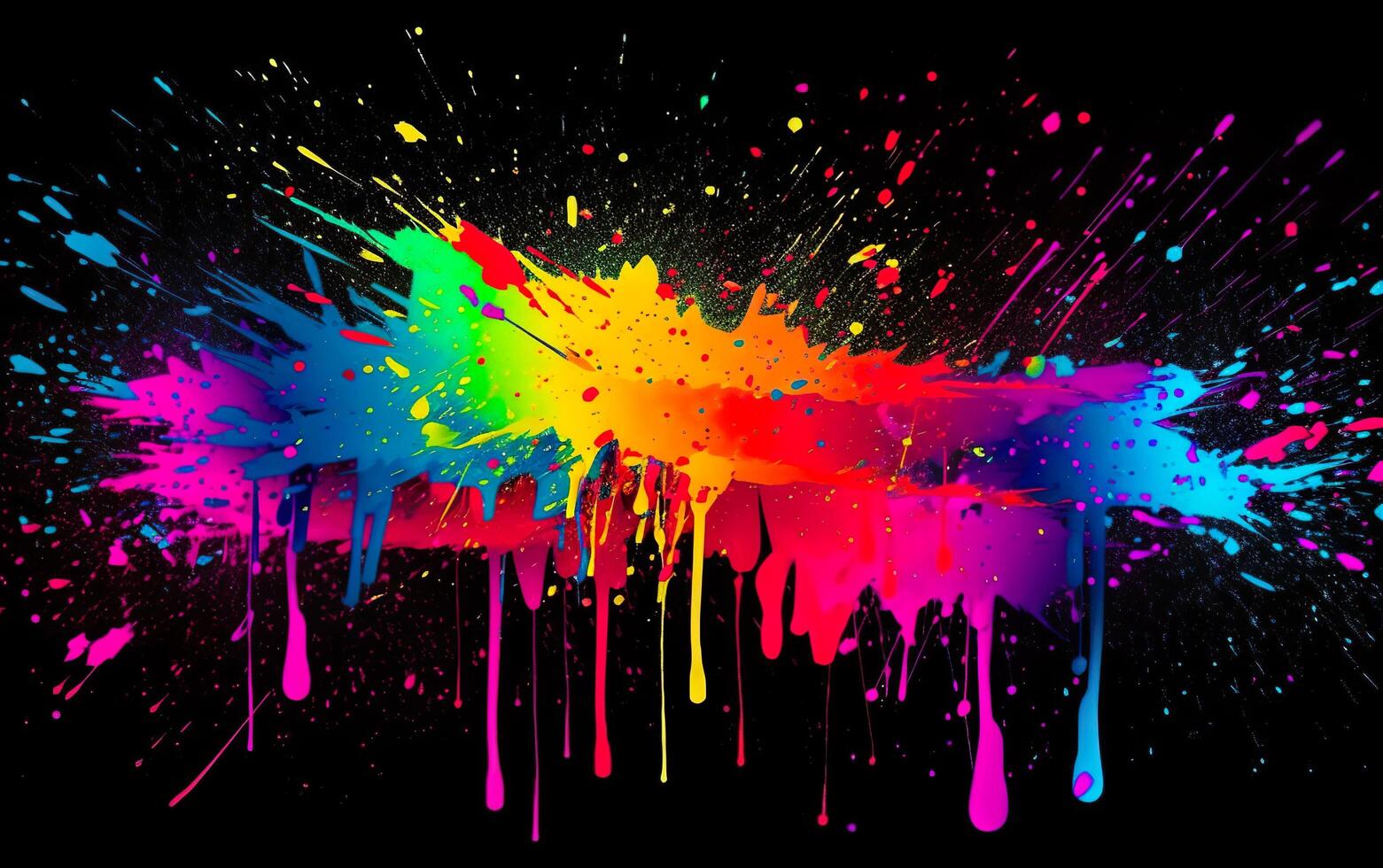 Background of multicolored neon paint splashes, photo