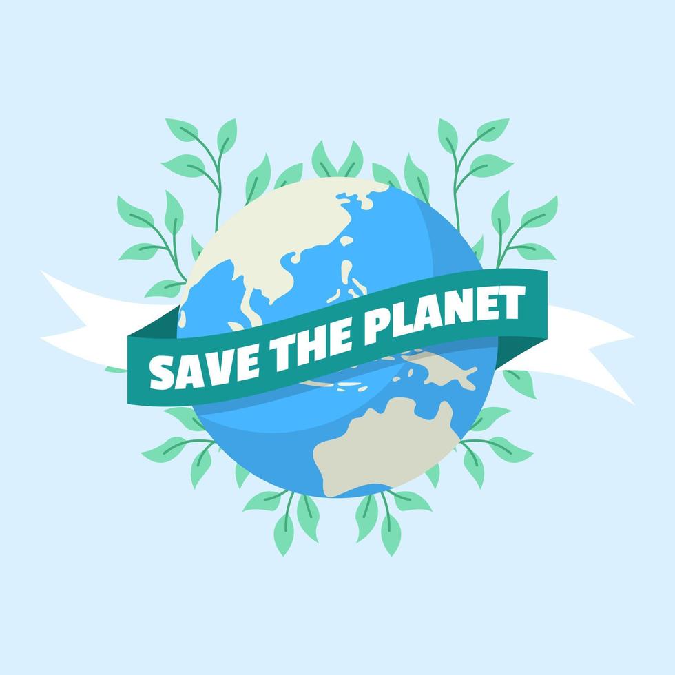 Happy earth day, protect and save the earth concept illustration vector
