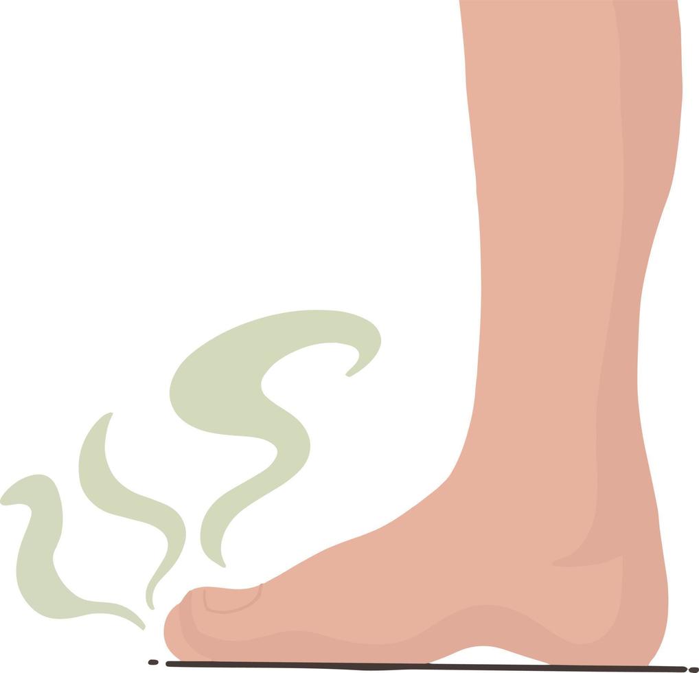 Vector of stinky foot smell not good foot body odor illustration