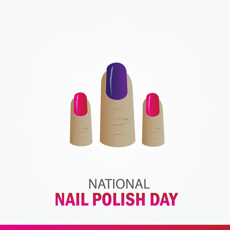 Vector Illustration of National Nail Polish Day. Simple and Elegant Design