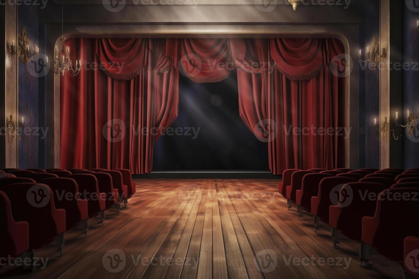 Clásico teatro escenario, creado con generativo ai foto
